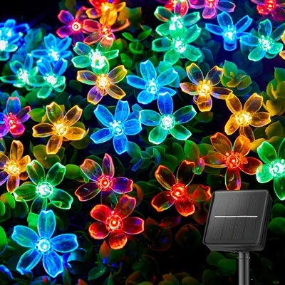 LED цветни слънчеви нишки за ограда на градинския двор