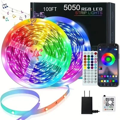 Интелигентни RGB светодиодни лентови светлини 65,6 фута, променящи цвета дистанционно управление и управление от приложения
